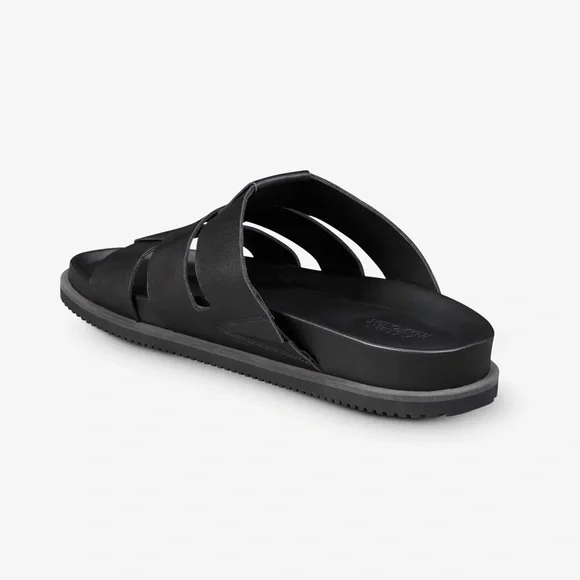 Allen Edmonds Black Men's Leather Sandals - Picture 3 of 13
